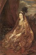 Anthony Van Dyck Portrat der Elisabeth oder Theresia Shirley in orientalischer Kleidung Sweden oil painting artist